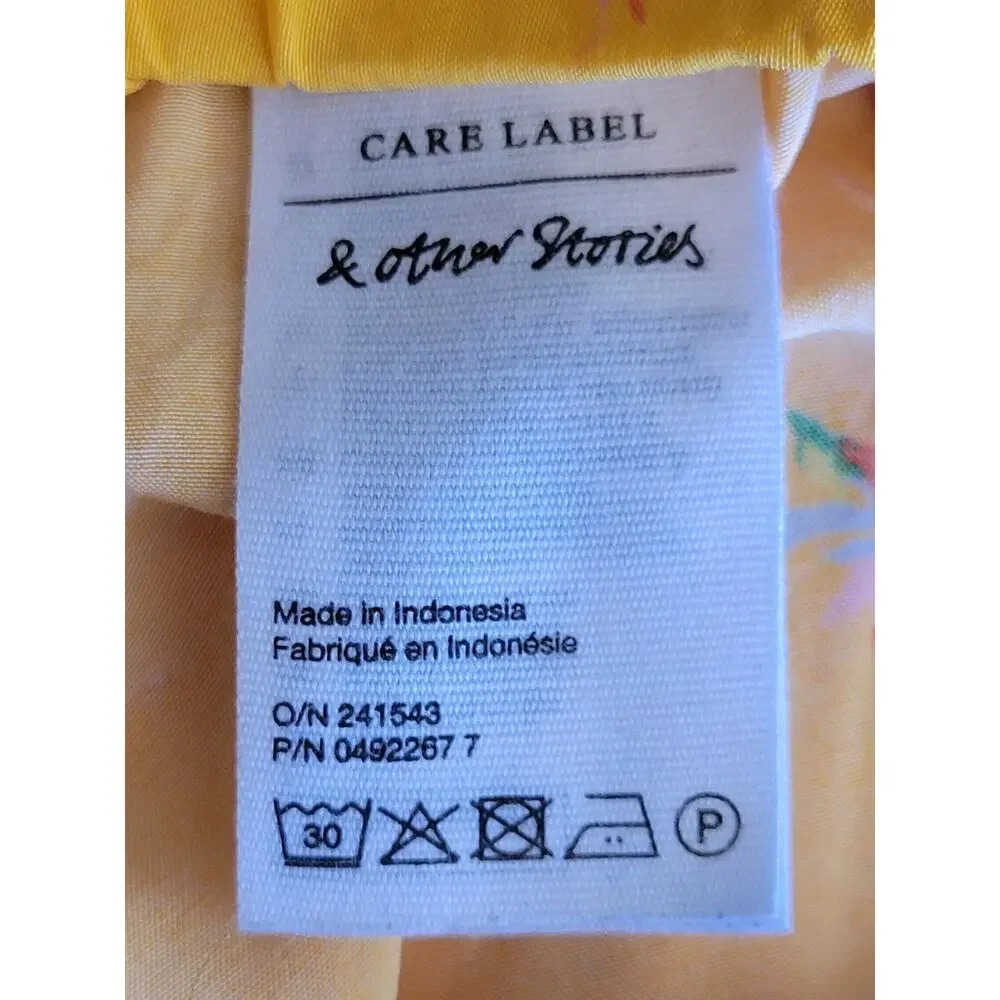 Paris Atelier & Other Stories Wide Leg Pants Women's Size 4 Yellow Cropped‎ - Picture 11 of 11